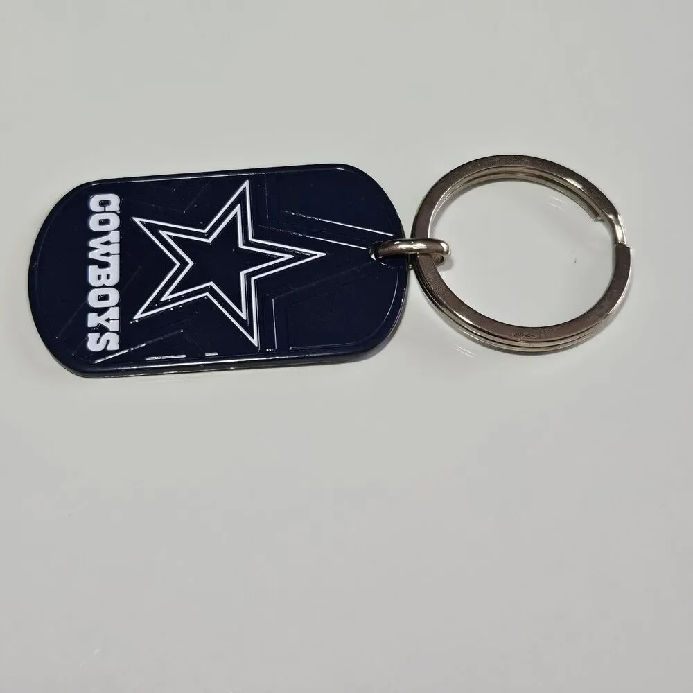 Dallas Cowboys NFL Football Keychain Backpack Pull Navy Blue Silver Tone
